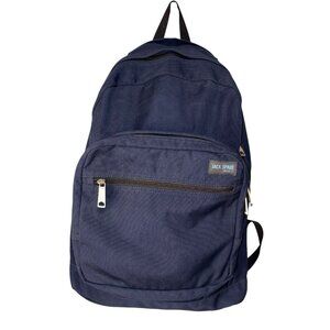 Jack Spade Backpack Canvas Zip Navy Blue Minimalist School Travel
